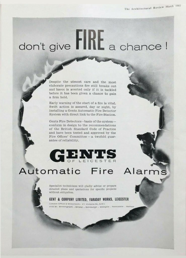 The Architect Review Magazine. Press Clipping Fire Alarms 1961