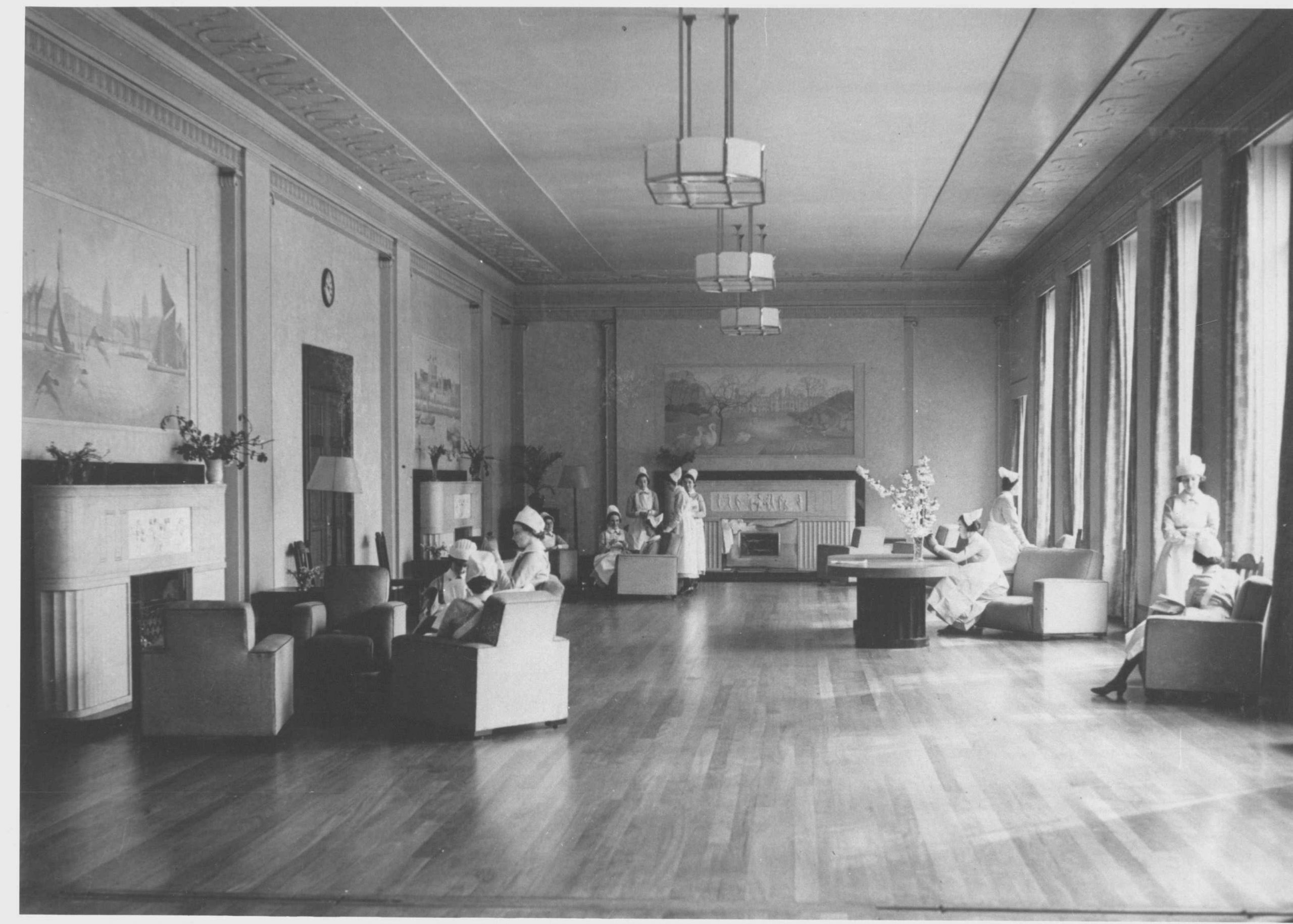 Nurses' Home Lounge circa 1939 Gent's of Leicester Clock in situ