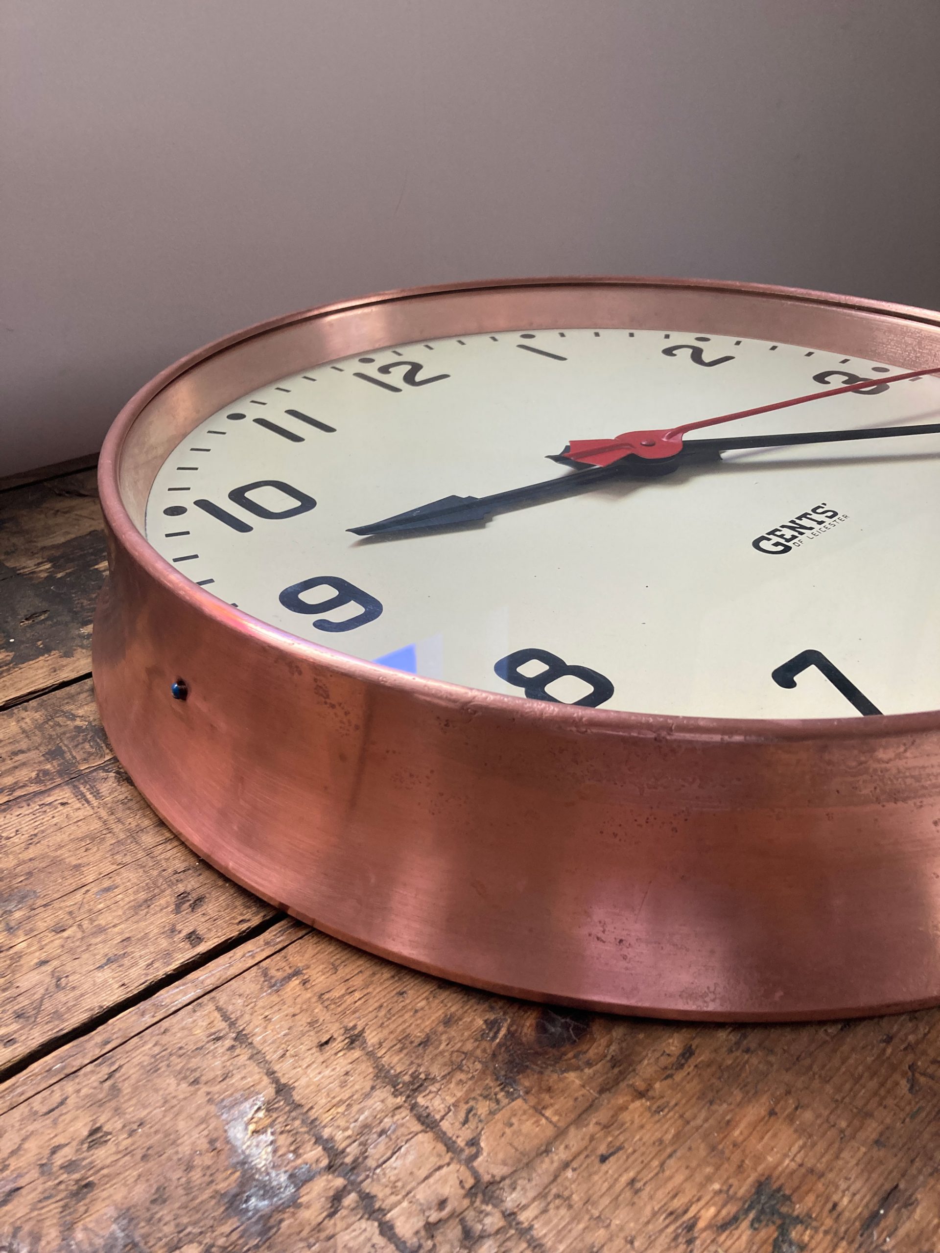 Gents' of Leicester 18' Copper Second Hand Wall Clock 1